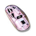 M9 Transparent Wireless USB + Bluetooth Rechargeable Mouse (Pink)